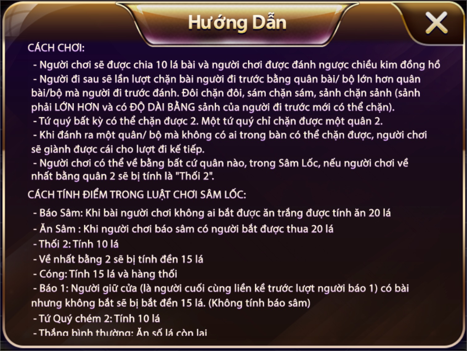 cách chơi sâm lốc sunwin